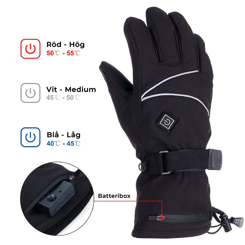 Batteridrivna värmehandskar – justerbar värme för vinterbruk