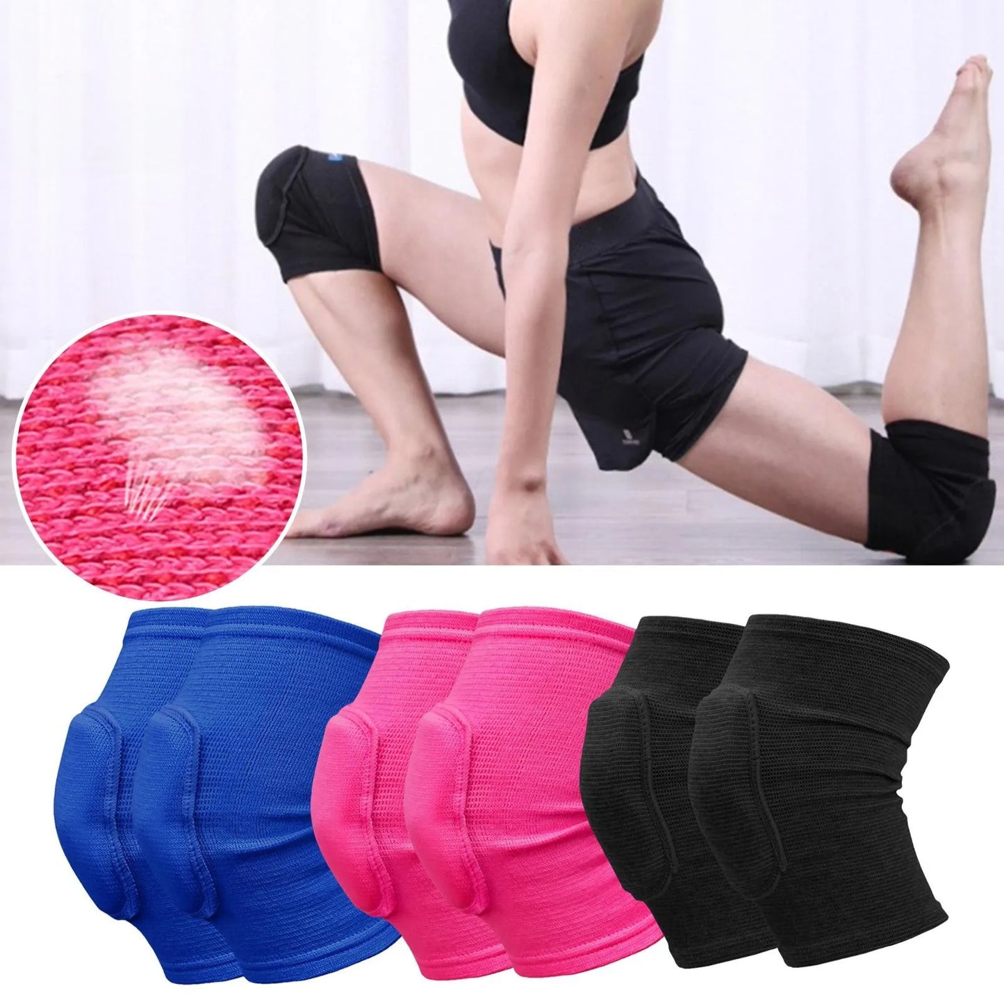 Knäskydd med kudde för träning, yoga & hemmasysslor