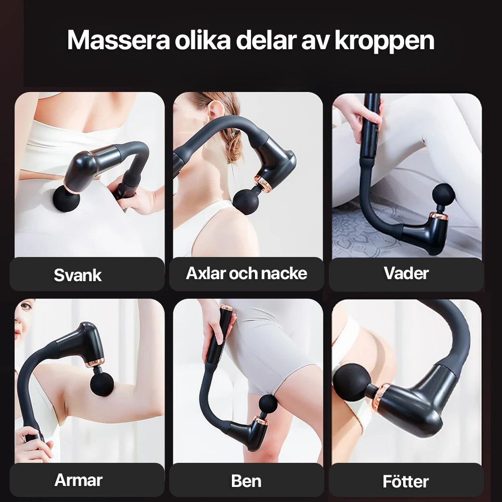 Massagepistol med långt handtag för självmassage
