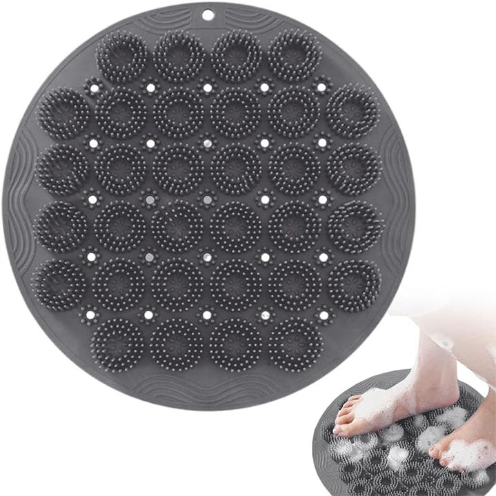 Skrubbmatta för dusch – fotskrubb med sugkoppar Grå