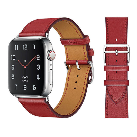Apple Watch Armband - Leather Strap Röd
