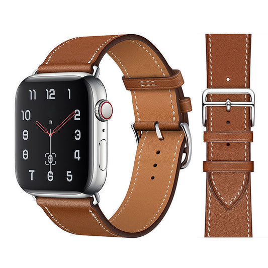Apple Watch Armband - Leather Strap Brun