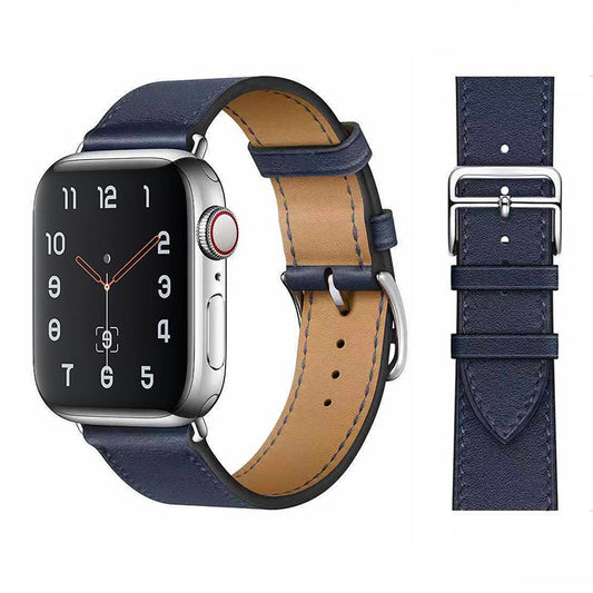 Apple Watch Armband - Leather Strap Blå