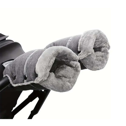 Barnvagnshandskar vinter – varma & vattentäta Grå