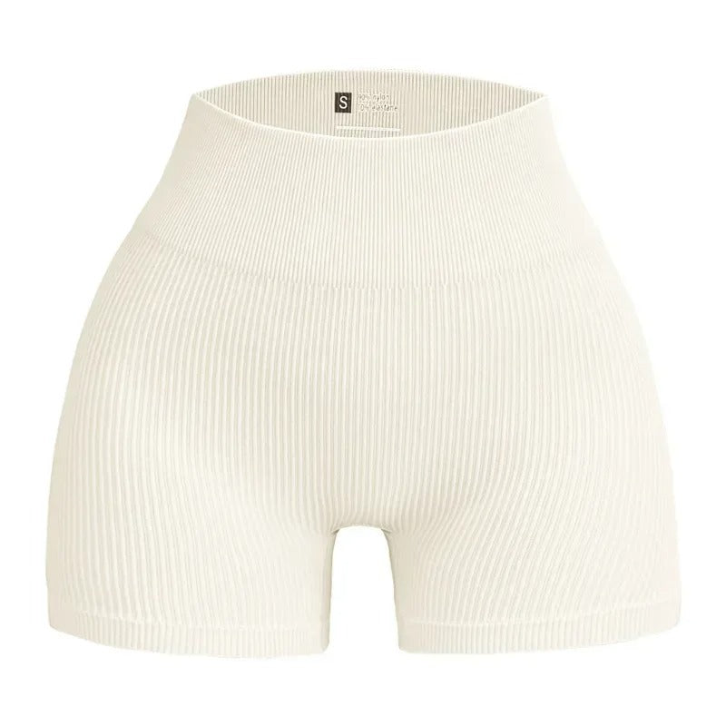 Ribbade träningsshorts Beige