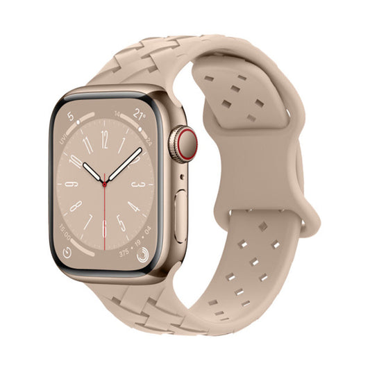 Apple Watch Armband - Braided Silicon Beige