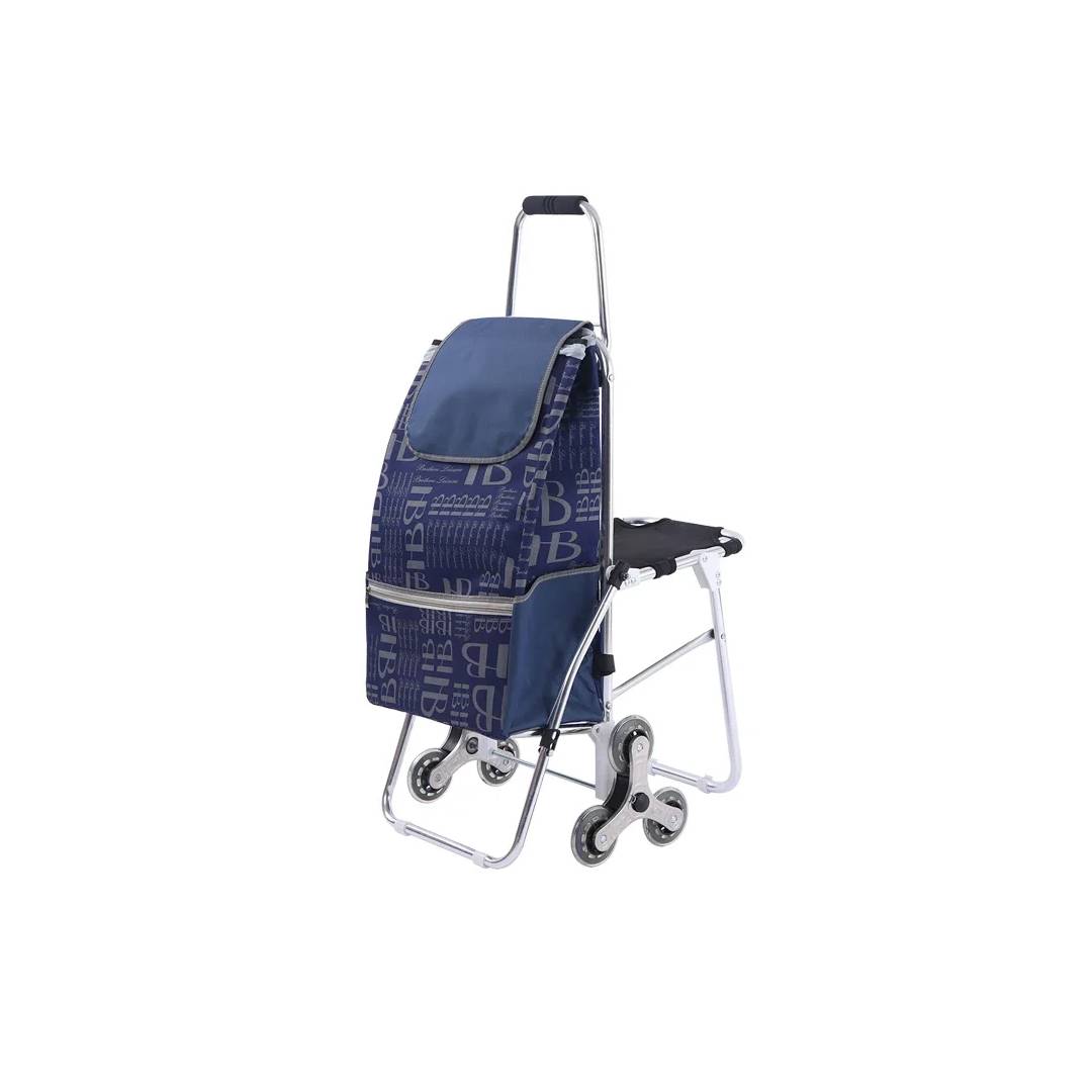 Shoppingvagn med sits Blå