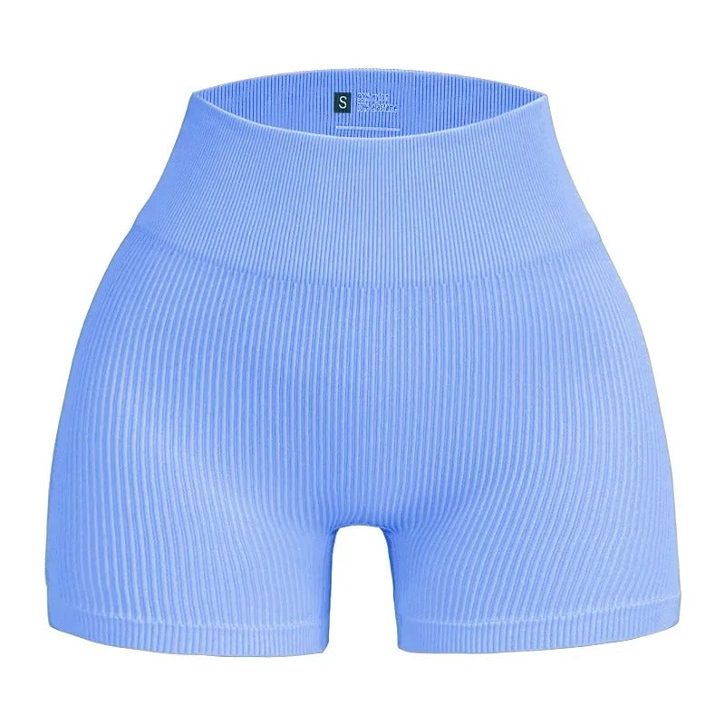 Ribbade träningsshorts Ljusblå