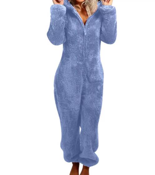 Fleece jumpsuit dam Blå