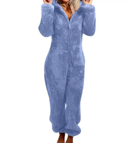 Fleece jumpsuit dam Blå