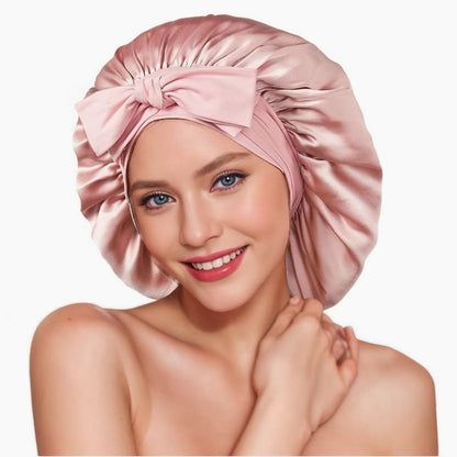 Bonnet i silke - skydda håret medan du sover Rosa