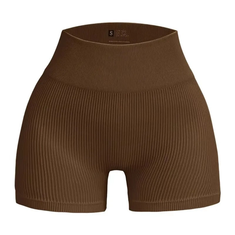 Ribbade träningsshorts Brun