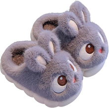 Fluffiga kanintofflor för barn Grå