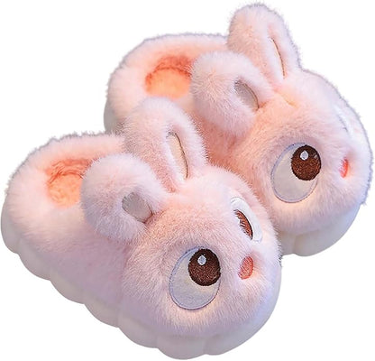 Fluffiga Kanin Tofflor för Barn – Varmt & Säkert Rosa