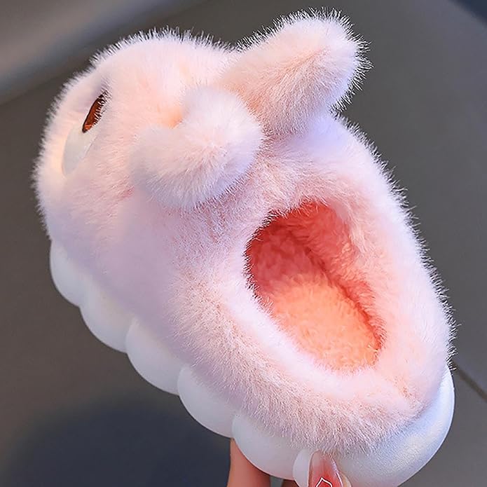 Fluffiga Kanin Tofflor för Barn – Varmt & Säkert