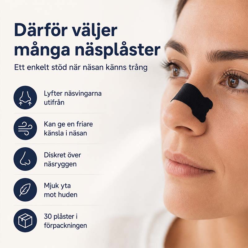 Näsplåster mot snarkning och nästäppa (30st)