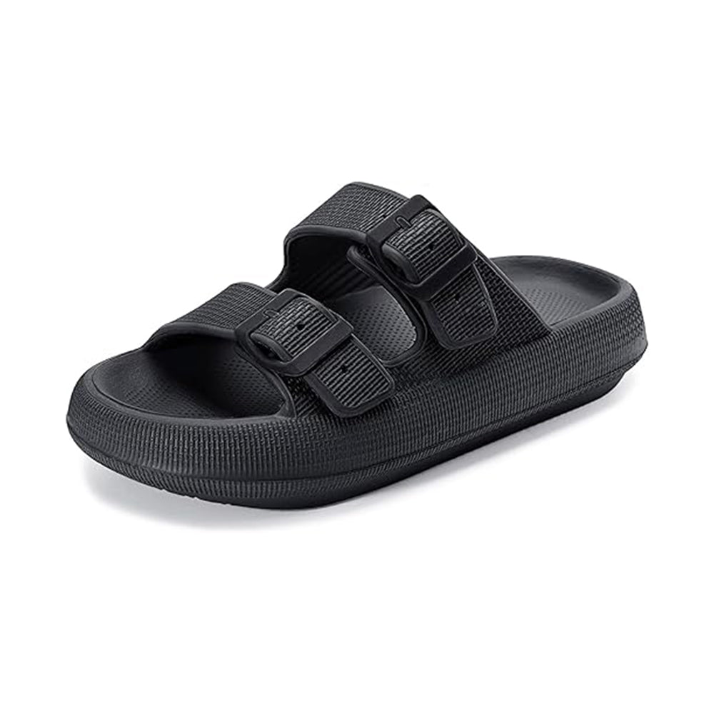 Ergonomiska tofflor med spännen Svart