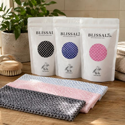 Exfolierande skrubbhandduk för rygg och kropp