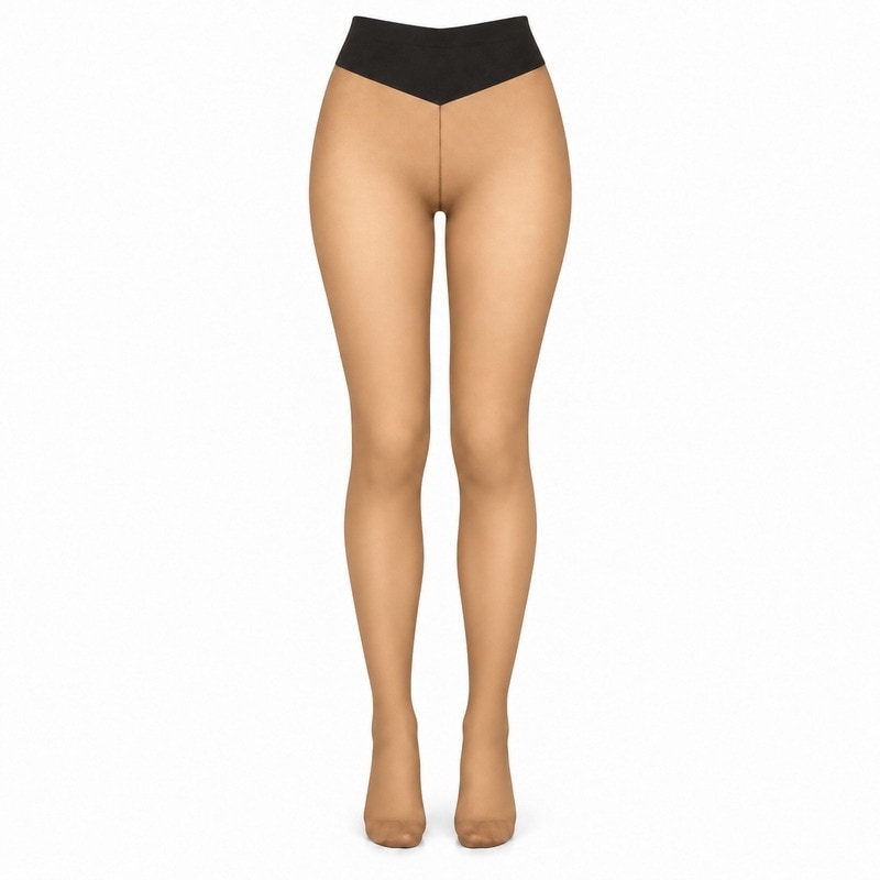 Fleecefodrade strumpbyxor med transparent look Beige