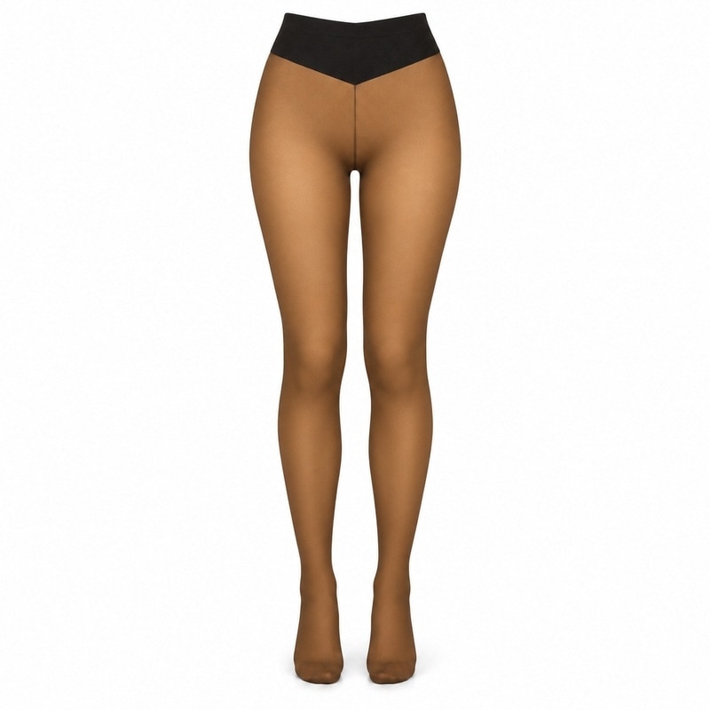 Fleecefodrade strumpbyxor med transparent look Bronze