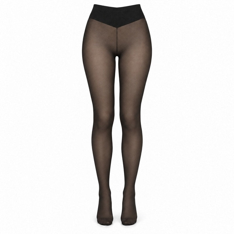 Fleecefodrade strumpbyxor med transparent look Svart