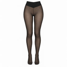 Fleecefodrade strumpbyxor med transparent look Svart