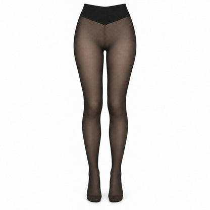 Fleecefodrade strumpbyxor med transparent look Svart
