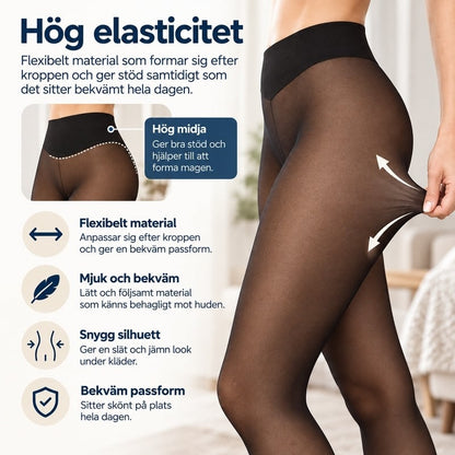 Fleecefodrade strumpbyxor med transparent look