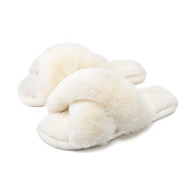 Fluffiga tofflor med mjuk sula och halkskydd