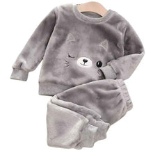 Pyjamas fleece barn - mysigt 2-delat set Grå
