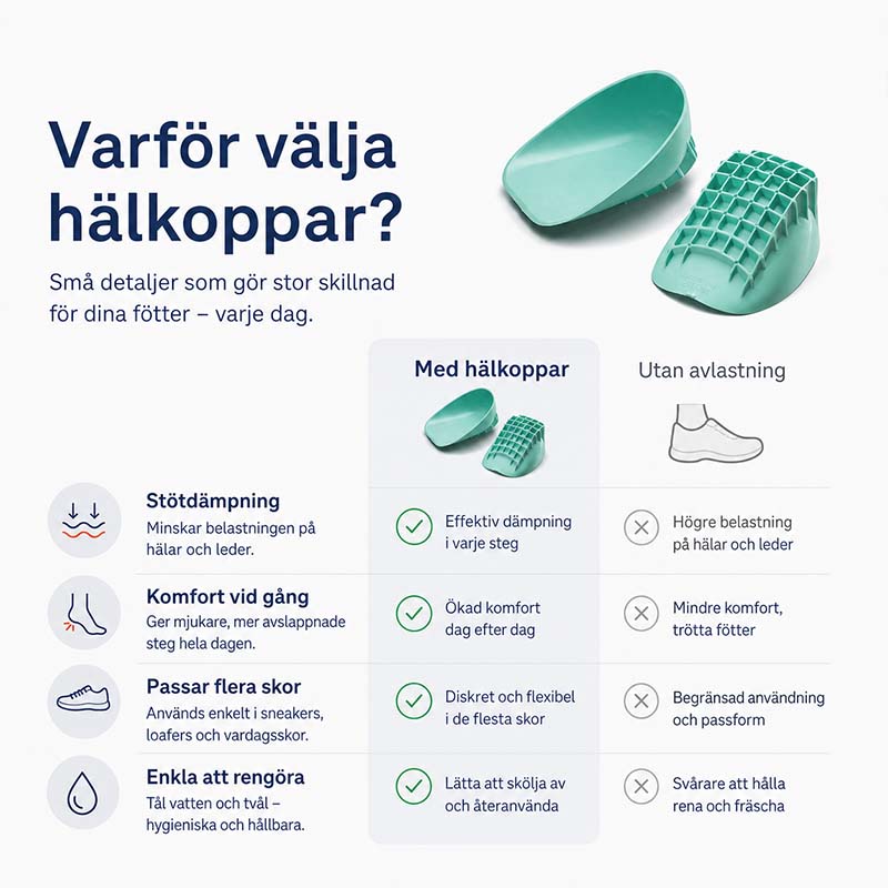 Hälkoppar mot hälsporre och hälsmärta - stötdämpande avlastning