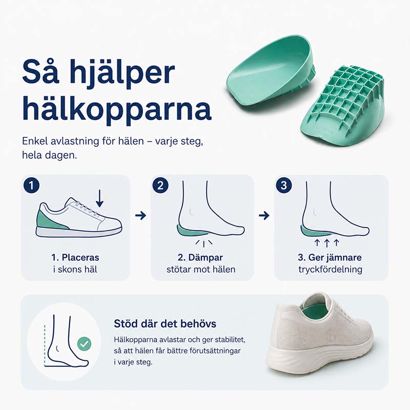 Hälkoppar mot hälsporre och hälsmärta - stötdämpande avlastning