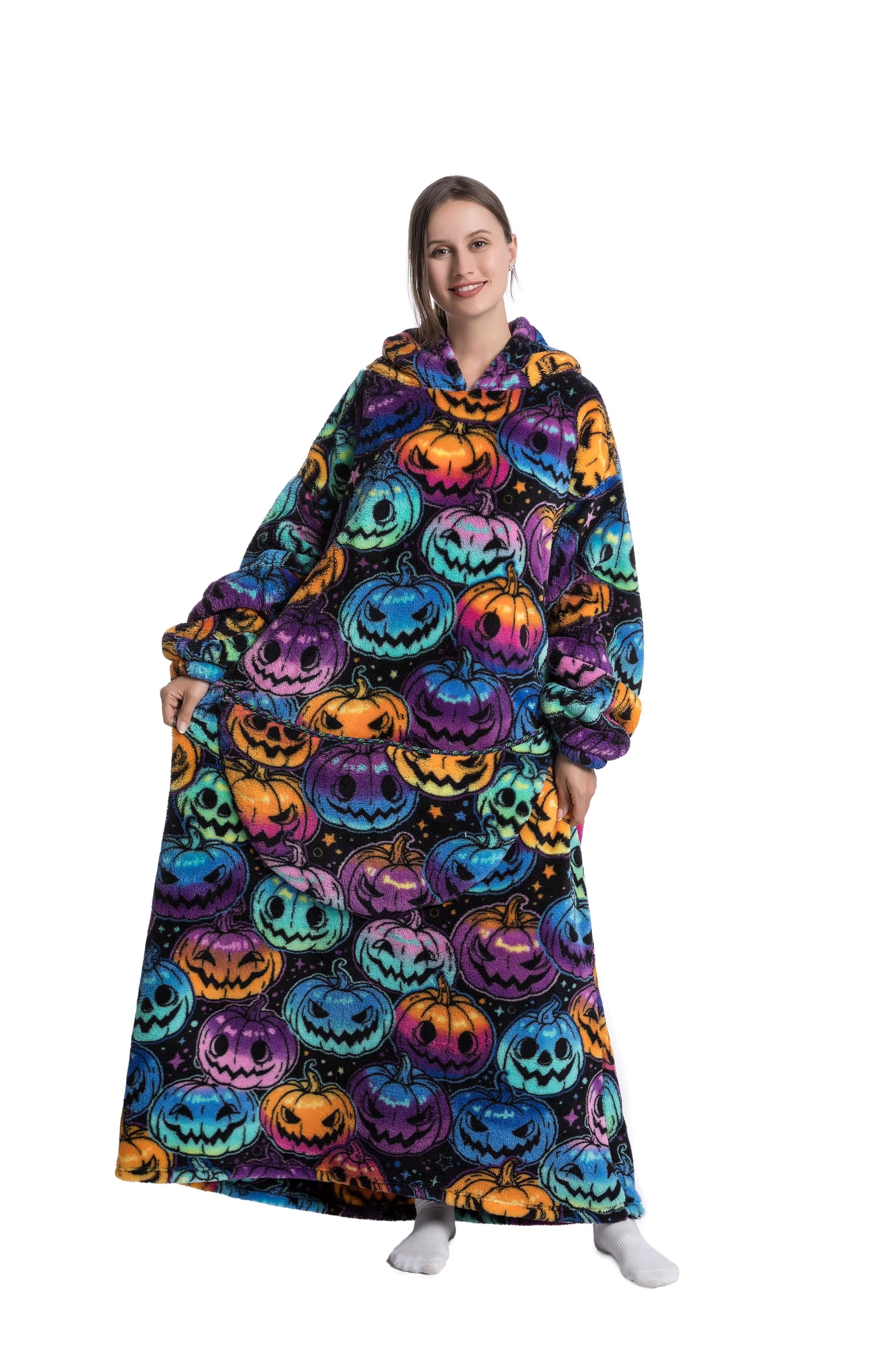 Myshoodie (Oversized) - Varm, mysig och stor hoodie 140cm (Vuxen - Lång) Halloween
