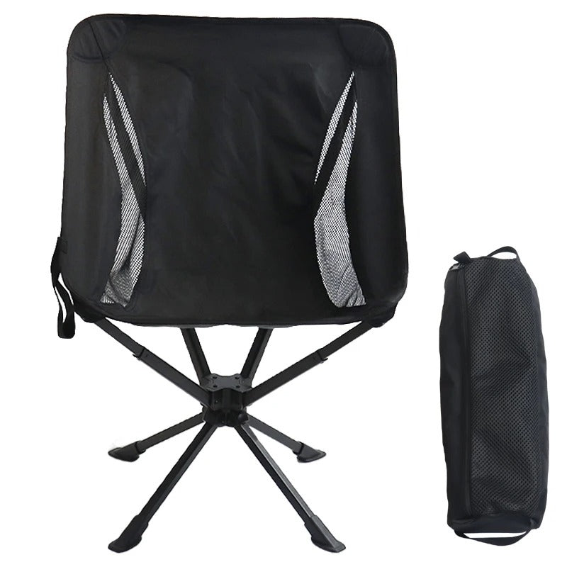 Hopfällbar campingstol – kompakt och ergonomisk Svart