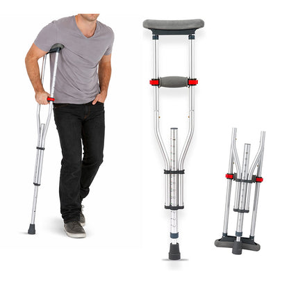 Hopfällbar krycka med underarmsstöd och justerbar höjd