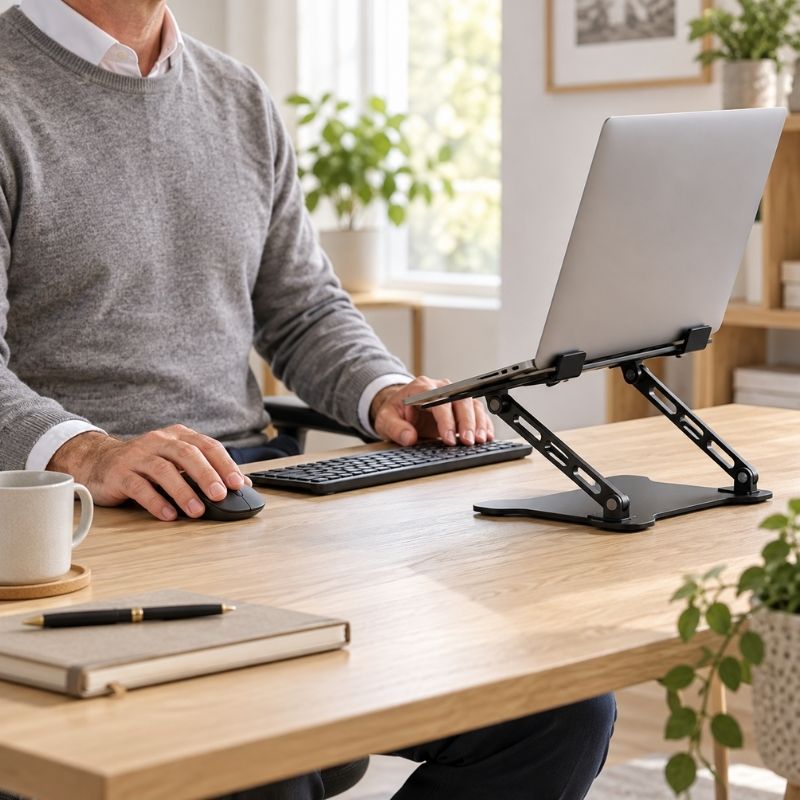 Hopfällbart laptopstativ för ergonomisk arbetsplats