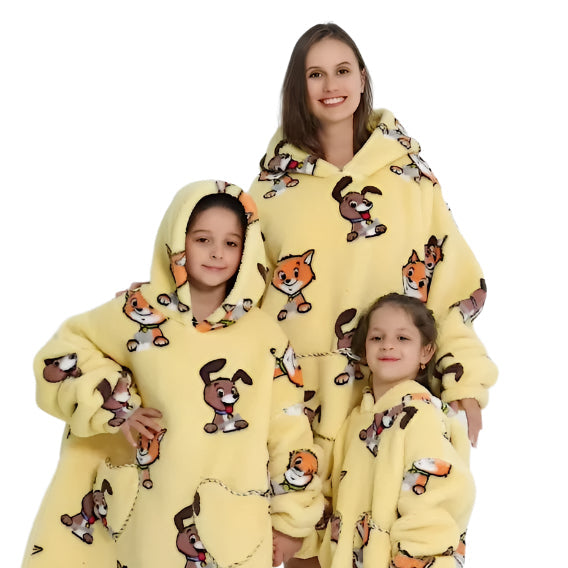 Myshoodie (Oversized) - Varm, mysig och stor hoodie Hund & Räv