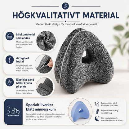 Knäkudde för bättre sovposition och höftavlastning