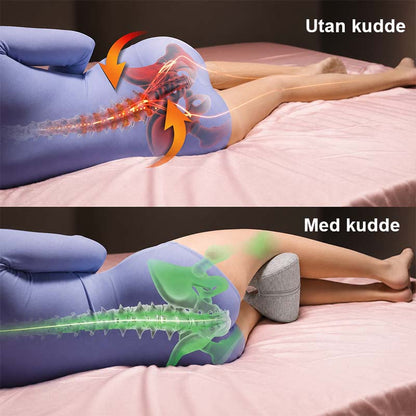 Knäkudde för bättre sovposition och höftavlastning