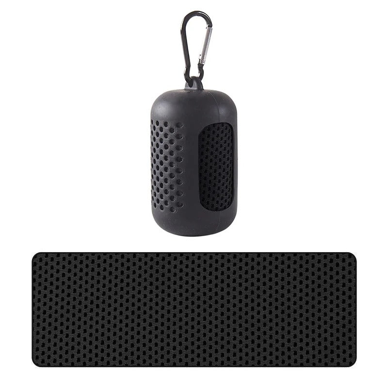 Kylhandduk för träning, feber och varma dagar 30x100 Svart