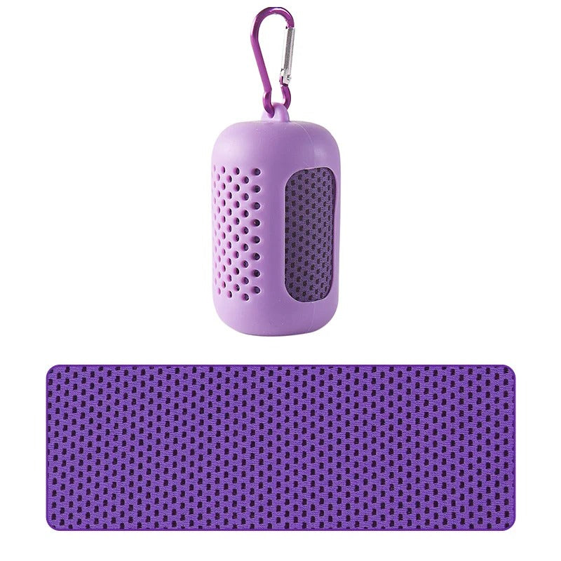 Kylhandduk för träning, feber och varma dagar 30x80cm Lila