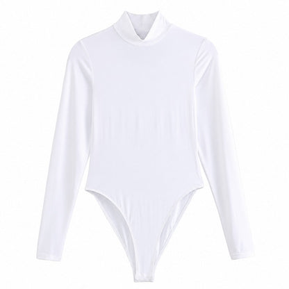 Långärmad body för dam med polokrage - bild 4