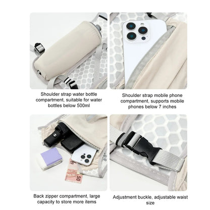 Löparväst med vattenflaskhållare, reflex och mobilficka