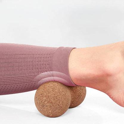 Massageboll dubbel i kork för rygg och nacke