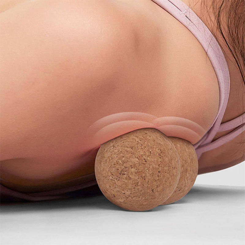 Massageboll dubbel i kork för rygg och nacke