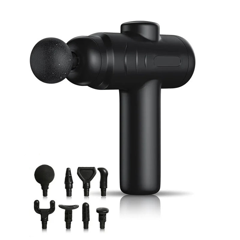 Massagepistol med 5 hastigheter, 8 munstycken