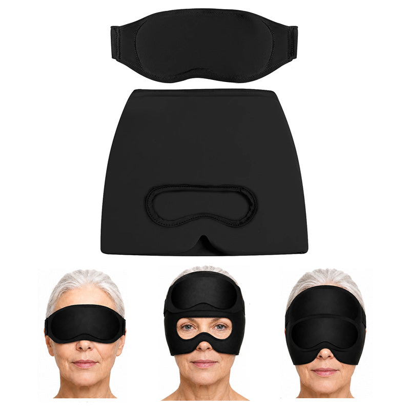 Migränmössa och ögonmask med gel för kyla och värme