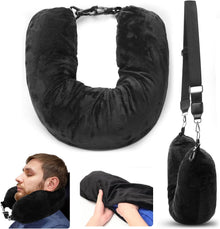 Nackkudde med packfunktion för resor Svart