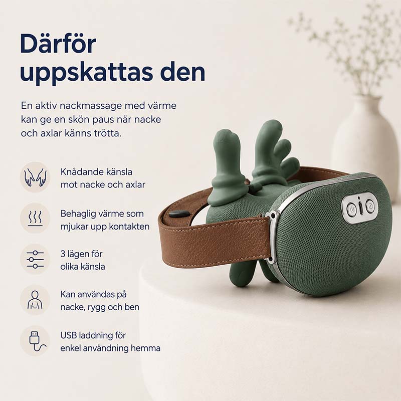 Nackmassage elektrisk med värme och knådning
