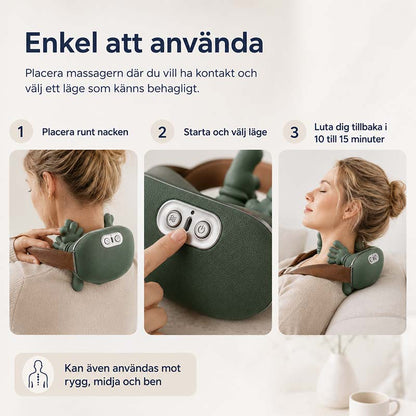 Nackmassage elektrisk med värme och knådning